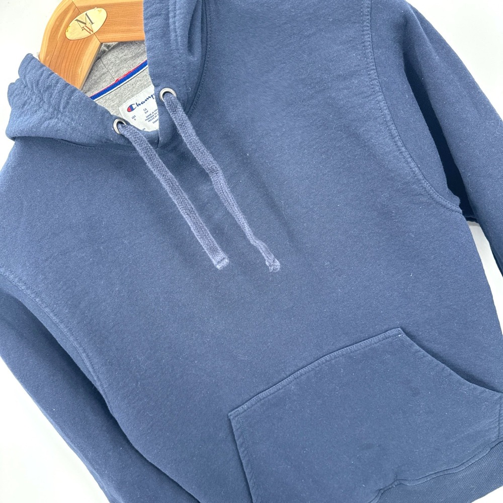 Champion Powerblend Hoodie Men's S Navy Blue‎ Fleece Pullover Sweatshirt